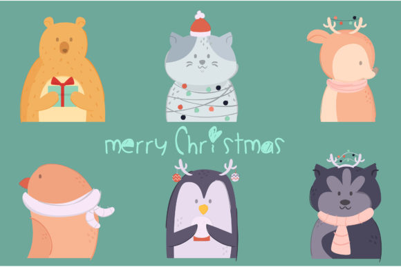 Animals Christmas Illustration Pack