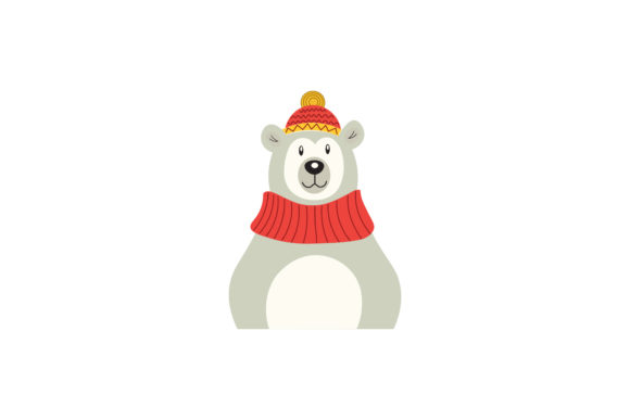 Christmas Character Polar Bear Vector