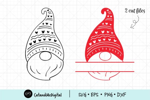 Christmas Gnome Monogram Frame Illustrations