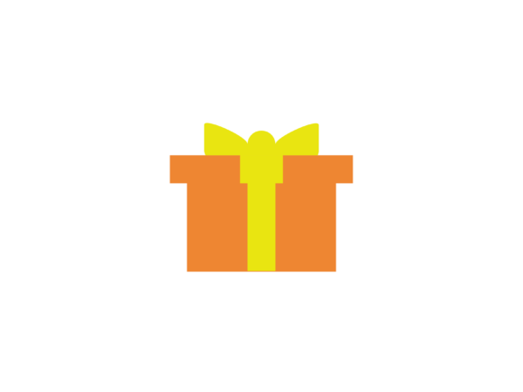 Christmas Illustration Gift Box Orange