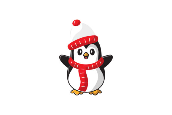 Christmas Penguin Vector Illustration