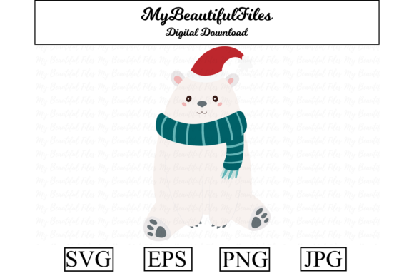 Christmas Polar Bear Clipart Design