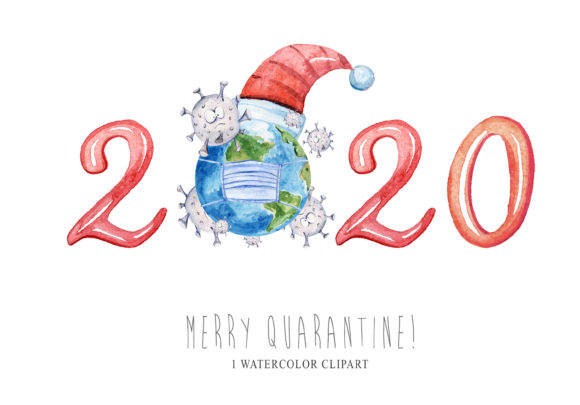 Christmas Quarantine Clipart Illustrations