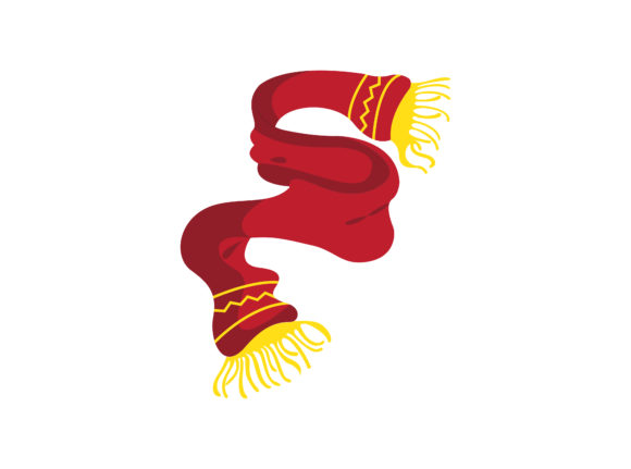 Christmas Red Scarf Vector Illustration