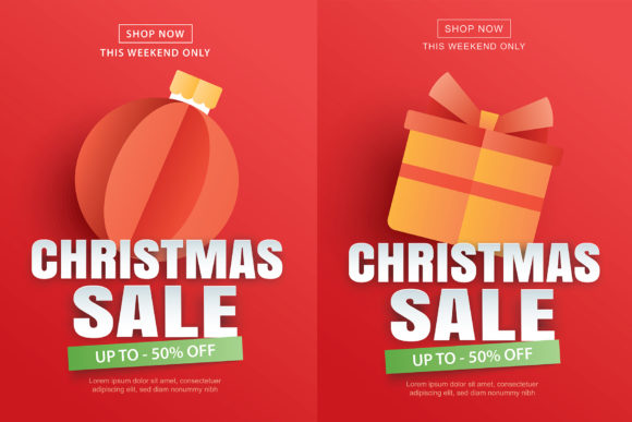 Christmas Sale Banner 2: A Modern Illustration for Editorial and Web Use