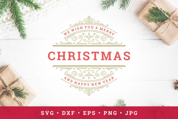 Christmas Saying Design with Ornament
