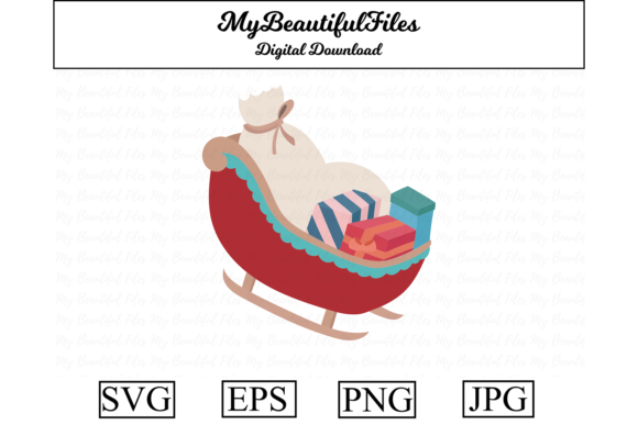 Christmas Sleigh Clipart for Digital Sellers