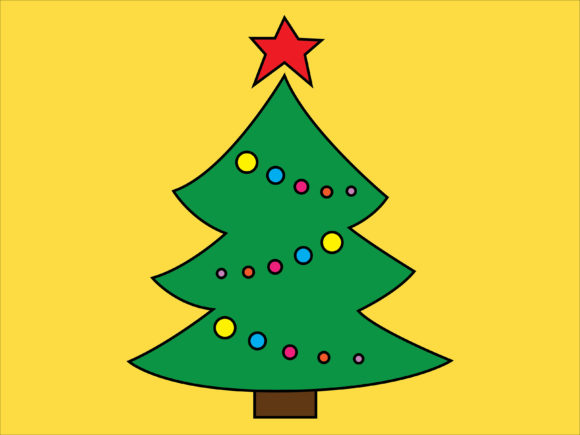 Christmas Tree Illustration for Digital Selling