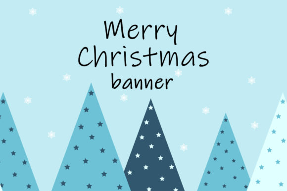 Christmas Trees Banner Vector