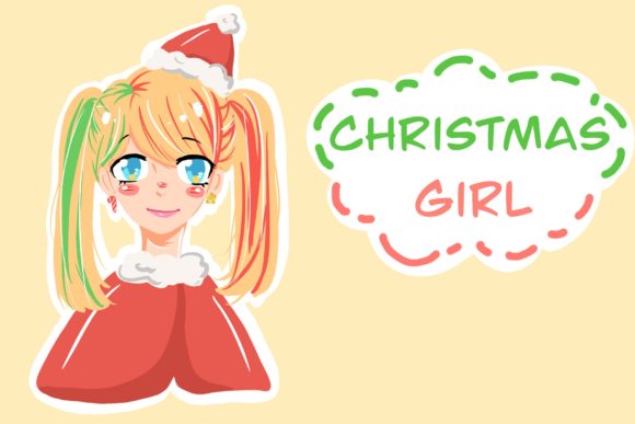 Cute Christmas Girl Illustrations