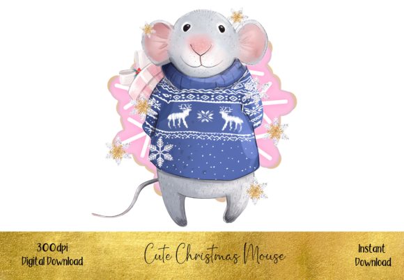Cute Christmas Mouse Illustrations