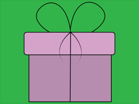 ILLUSTRATION CHRISTMAS GIFT PURPLE