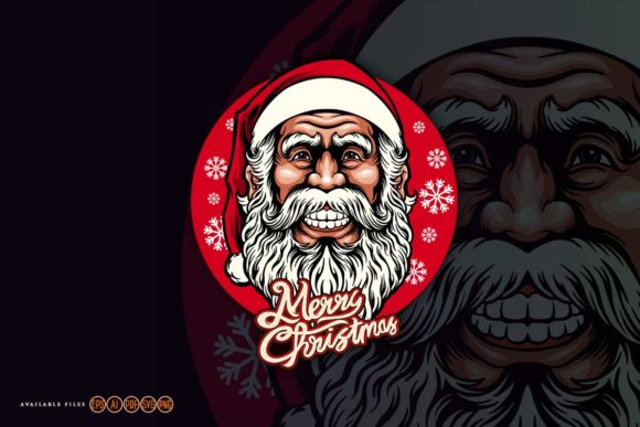 Merry Christmas Smiley Santa Claus Illustrations