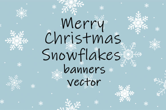 Merry Christmas Snowflakes Banner Vector