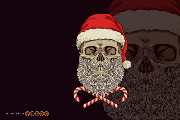 Skull Santa Claus Mascot Illustrations for Seasonal Branding